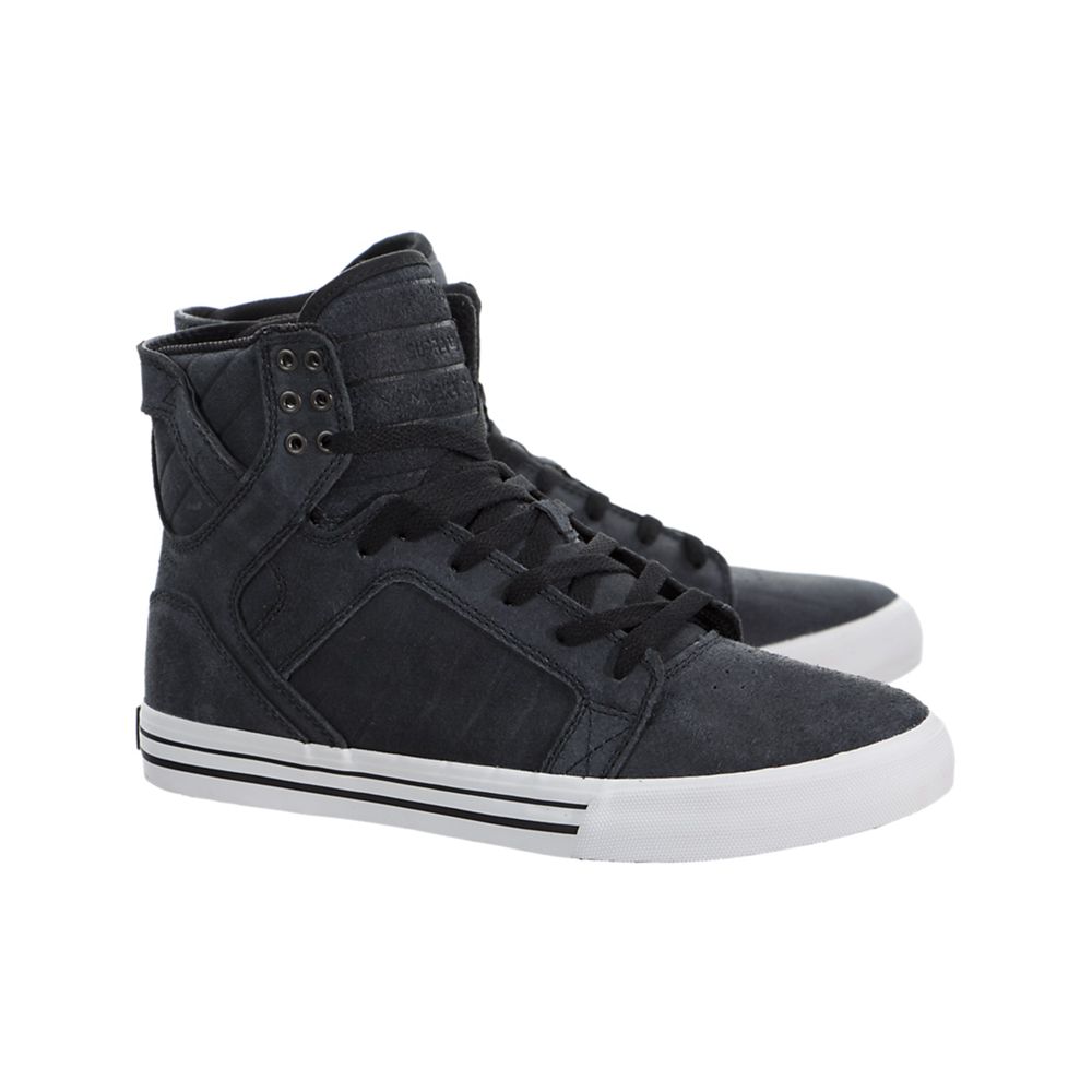 Baskets Montantes Supra SkyTop Noir Black/White-White Homme | PLZ-20339762